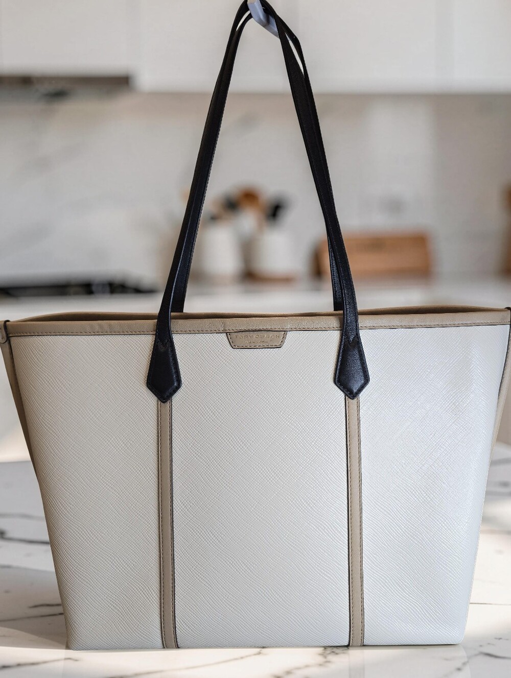 Tory Burch Perry Color-Blocked Leather Tote